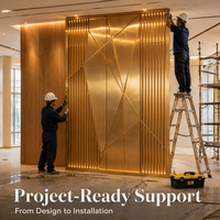 Paravent décoratif en acier inoxydable découpé au laser pour hall d'hôtel, conception moderne, installation facile pour les projets d'ingénierie (OEM/ODM)