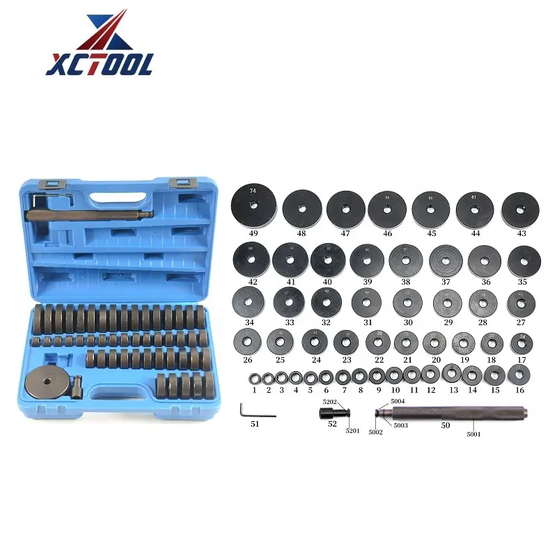 XCTOOL 51 buah set peralatan otomatis BUSHING/bantalan/segel driver, kit cakram untuk perbaikan mobil