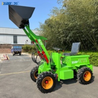 YGZG Mini Elektro-Radlader 1m Anpassbare Schaufelbreite Landwirtschaftlicher Hoflader mit Motor & Pumpe