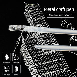 0.6mm アート蛍光ペン 速乾性 防水 ホワイト ゴールド シルバー マーカー 描画 輪郭描き 手描き ハイライト用 - Product Image 2