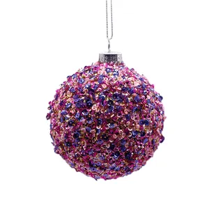 Bola de vidro pintada à mão para decoração natalina, mais nova de 2022, decoração interna e natalina, bola de vidro de 8x8 cm para enfeites de árvore de natal