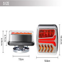 Prise UE 2 pièces 12V 24V 30M sans fil magnétique LED feu arrière remorque feu arrière signal avertissement feu stop RV camping-car camion camion