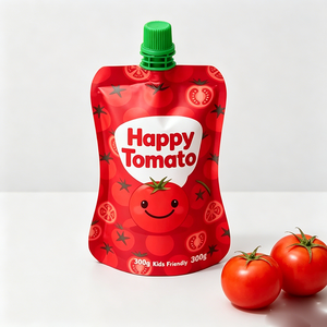 Pochettes Doypack personnalisées avec bec verseur 100ml 250ml 500ml 800ml pour emballage de jus de tomate, sauces et boissons - Product Image 1