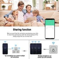 Mini Interruptor Wifi de 16A, Interruptor Inteligente para el Hogar, Control de 2 Vías, Compatible con la Aplicación Smart Life, Control Remoto, Temporizador
