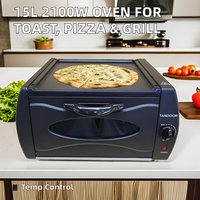 Four tandoor électrique domestique 2100W, 15L, compact, à convection, réglable de 0 à 400 ° Température C pour griller la pizza, griller le naan, en métal