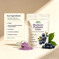 Poudre de champignons OEM saveur myrtille, nicotinamide riboside et probiotiques 6-en-1 pour une nutrition quotidienne