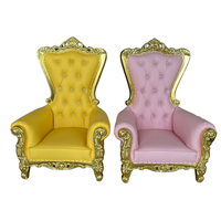 Chaise Trône Mini Haute à Dossier Unique pour l'Amérique du Nord, Capitonnée Diamant, Idéale pour les Fêtes d'Enfants et la Location d'Événements