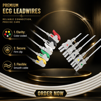 Câble ECG Ultraview compatible avec Spacelabs 90369, 93300, 5 fils, clip IEC, nylon, 0,9 m, usage hospitalier, Caremed