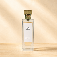 Flacon de parfum en verre haut de gamme sur mesure 100 ml, flacon carré vide avec pompe à sertir FEA, flacon de stockage de parfum.