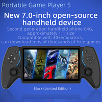 Konsol Game Genggam HC8000 3500 MAh Layar Besar 7 Inci Bawaan 15000 Game 64G Konsol Retro Klasik Nostalgia Dua Pemain