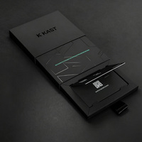 Coffret Cadeau de Luxe Personnalisé en Matériaux Recyclés Écologiques – Boîtes Rigides en Papier Noir Mat avec Art Géométrique Argenté et Fermeture Magnétique