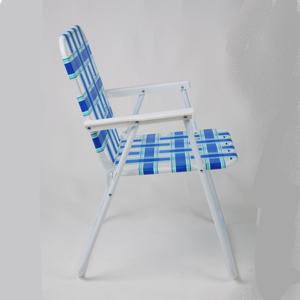 كرسي تخييم بمسند ذراع معدني من الألومنيوم أنبوب فولاذي قابل للطي شبكة ريترو استراحة العشب الشاطئ المحمول خفيف الوزن للبالغين - Product Image 3