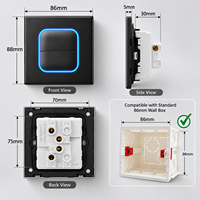 BAOBEN Prise murale ultra-fine en polycarbonate noire avec lumière LED, ports USB + Type-C pour usage domestique