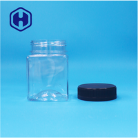 Petit pot carré en plastique PET transparent vide avec couvercle à vis, étanche, sans BPA, pour le stockage de collations, bonbons, biscuits, chocolat