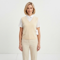 Yunwu  ODM & OEM  Pull en tricot et tissé à manches courtes de haute qualité, couleur unie, col rond, pour femmes, sur mesure