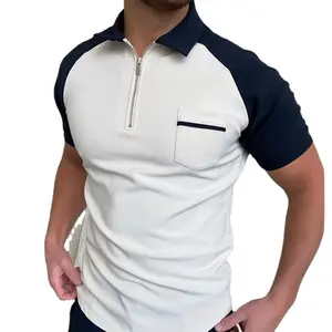 W87Half Zip Pullover Short Sleeve Shirt 1/4 Quarter Zip Pullover Half Zip Gym Golf Quick Dry Running Workwear Polo Shirt