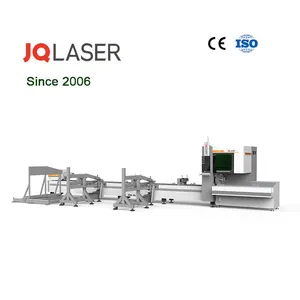 JQLASER 6m 9m पाइप लंबाई 15-220mm व्यास मेटल ट्यूब पाइप फाइबर लेजर कटिंग मशीन ऑटो लोडर के साथ