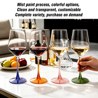 Verre à vin à long pied de 500 ml, design élégant, style minimaliste moderne, luxe léger, couleur personnalisée avec logo