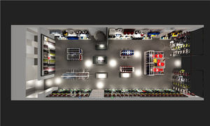 दर्जी बनाया खेल के जूते प्रदर्शन एक-स्थान पर समाधान आपूर्तिकर्ता खुदरा दुकानों के लिए आंतरिक शोरूम अनुकूलित डिजाइन खेल कपड़े - Product Image 5