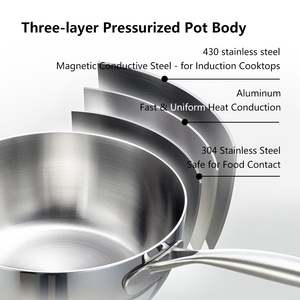 Casserole à Nouilles en Acier Inoxydable 304 de Style Japonais SHIMOYAMA, Cuisson à la <span class=keywords><strong>Vapeur</strong></span>, Pot à Lait, Poêle à Neige, Cuisinière à Induction avec Couvercle en <span class=keywords><strong>Verre</strong></span> - Product Image 6