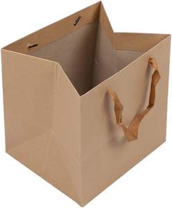 Sacs en papier kraft écologiques personnalisés pour supermarchés, avec poignée, pour cadeaux, vente en gros - Product Image 1