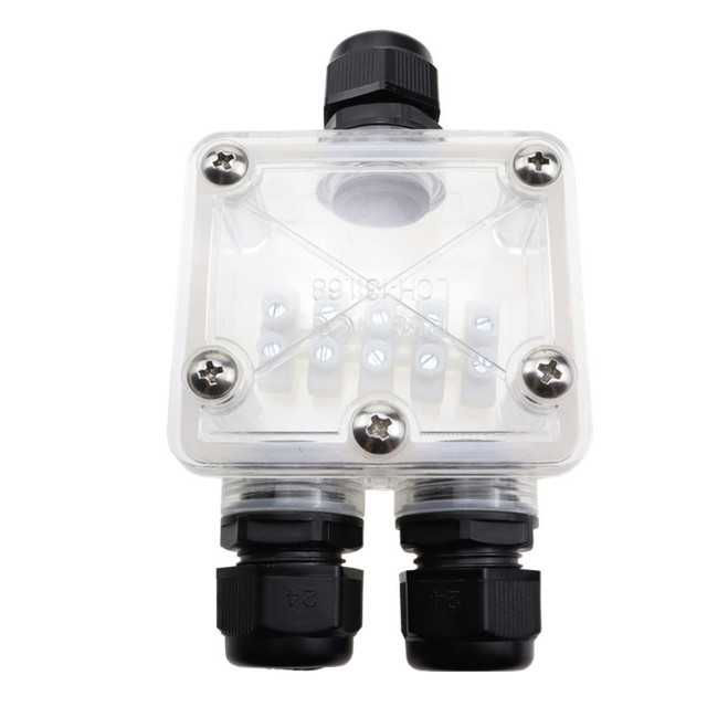 IP68 Transparent Waterproof 230V 10A Three-Way Cable Outdoor Buried Landscape Installation Junction Box Model LCH1311.68 for Toy