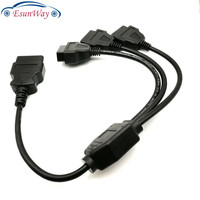 OBDII-Cable y Conector de diagnóstico para coche, OBD 2, 16 Pines, OBD2, 1 en 3, macho a tres hembra, para transferencia Elm327