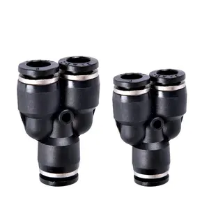 Plastic China Pneumatic Fittings Air Conveying Pipe Fitting 3 Ways Tube Connector PY10