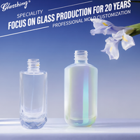 Bouteilles de lotion et de toner cosmétiques en verre de forme spéciale irisées personnalisées en usine, 30-300 ml, emballage de parfum avec logo personnalisé, fabriqué en Chine