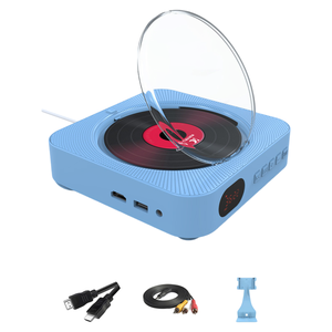 Lecteur CD/DVD mural personnalisé avec écran, télécommande, système de haut-parleurs de bureau avec radio FM, USB, AUX - Product Image 5