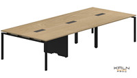 Bureau de direction en bois et métal avec rangement pour projet de bureau commercial