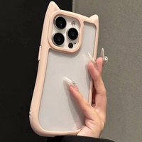 Funda Transparente para Teléfono Móvil con Orejas de Gato 3D para iPhone 16 Pro Max 15 14 13 12 11, Diseño de Gatito Adorable, Antigolpes