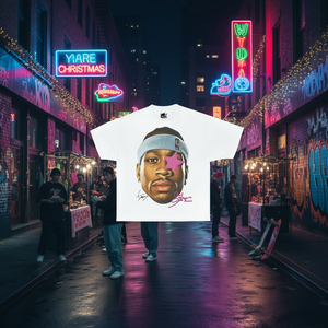 Camiseta Oversize Allen Iverson Pink Star Unisex con Cuello Redondo, Estampado Gráfico Streetwear, 100% Algodón Jersey - Product Image 2