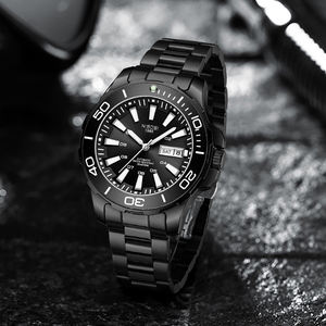 Reloj Automático Deportivo de Negocios para Hombre 2595, Aleación de Acero Inoxidable, Correa de 20 mm, Cristal, Manecillas Luminosas, Estilo Antiguo, Cronógrafo - Product Image 4