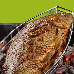 Accessoires de cuisson multifonctionnels directs d'usine pour barbecue Grille métallique antiadhésive pliante Pince à poisson pour barbecue Filet à poisson avec manche en bois - Product Image 6