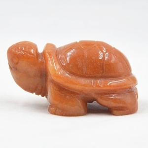 2 pouces Multiples Pierres Précieuses Sculptées Sculpture Animalière Rouge Aventurine Pierre Sculpture Statue De Tortue - Product Image 1