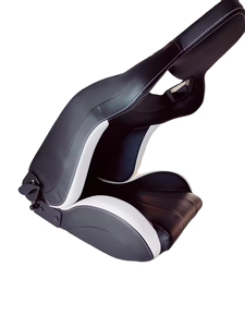 ユニバーサルアジャスタブルレーシングシートブラックPVCレザーレーシングシート、レッドティーム付き - Product Image 3