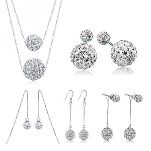 Joyería <span class=keywords><strong>de</strong></span> moda <span class=keywords><strong>de</strong></span> lujo, pendientes <span class=keywords><strong>de</strong></span> tuerca con diamantes <span class=keywords><strong>de</strong></span> imitación, Pendientes colgantes <span class=keywords><strong>de</strong></span> bola <span class=keywords><strong>de</strong></span> cristal <span class=keywords><strong>de</strong></span> <span class=keywords><strong>Plata</strong></span> <span class=keywords><strong>de</strong></span> Ley 925 para mujer - Product Image 1