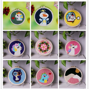 Bricolaje lana alfombra enganche artesanal de lana bordado regalo creativo con 20cm bastidor de bordado Poke aguja Feliz <span class=keywords><strong>Navidad</strong></span> - Product Image 6