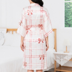 Nouvelle Robe de Nuit en Satin Grande <span class=keywords><strong>Taille</strong></span> pour Femme, Kimono Doux, Vêtements d'Été pour Femme, Peignoir Léger et Luxueux, Sensation Fraîche, Tenue d'Intérieur - Product Image 3