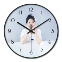 Jam Dinding Foto Potret Kustom Still Life, Jam Dekoratif Jarum Quartz Senyap yang Dapat Dipersonalisasi untuk Rumah, Ruang Tamu, Kamar Tidur