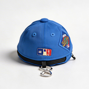 Mini Baseball Cap Shape Bag Keychain Fashion Embroidery Storage Pouch Portable AirPods <b>Case</b> <b>Coin</b> Purse Durable Metal Carabiner - Product Image 5