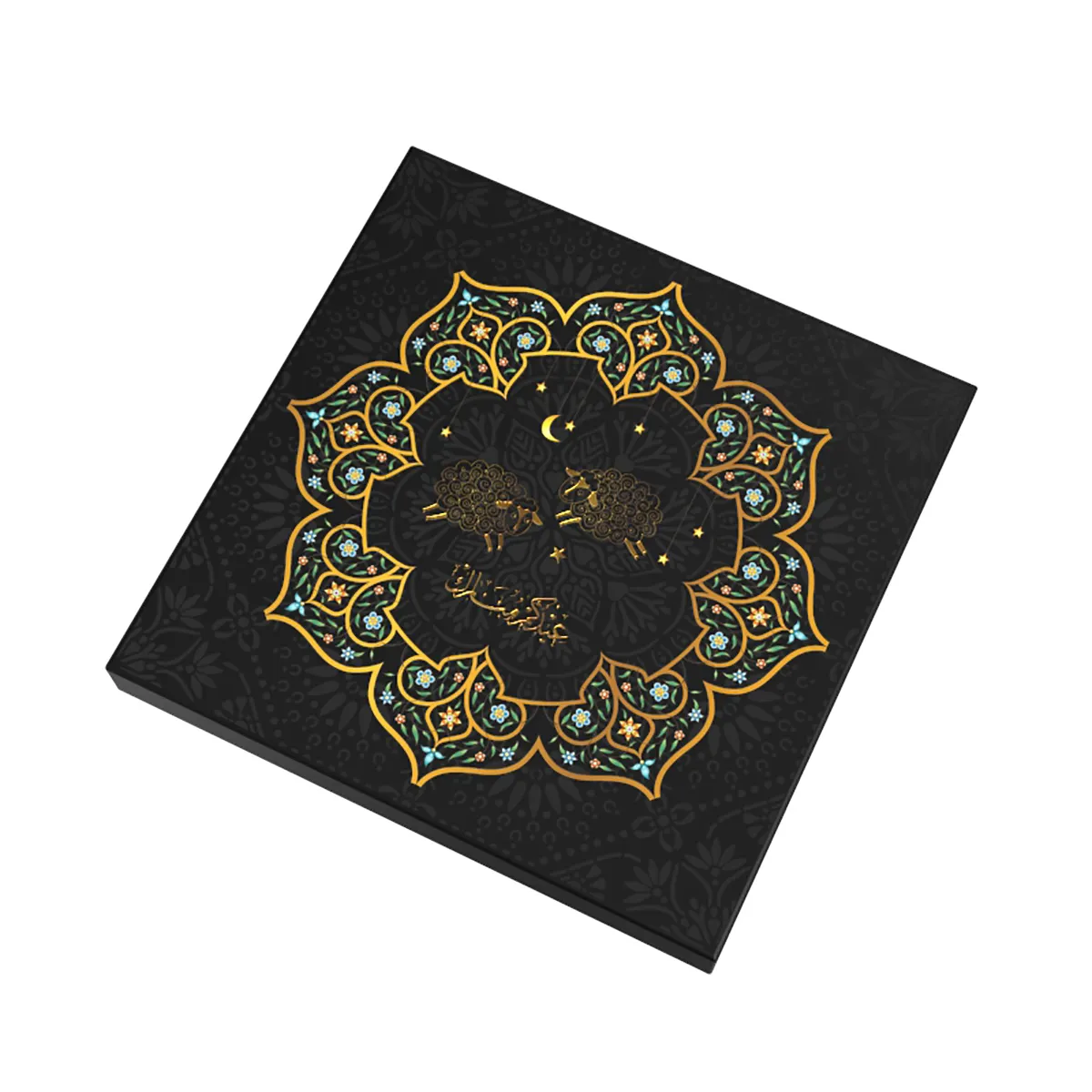 Fabriek Luxe Zwart Eid Geschenken Ramadan Chocolade Verpakking Papier Gift Box Custom Met Schapen Ontwerp Afdrukken Papier Doos Voor Arabië