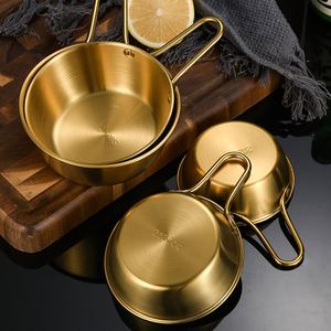 <span class=keywords><strong>Bol</strong></span> <span class=keywords><strong>d</strong></span>'assaisonnement pour barbecue rond en acier inoxydable 304 de style coréen extra épais avec poignée <span class=keywords><strong>bol</strong></span> à riz jetable en métal pour le camping - Product Image 2