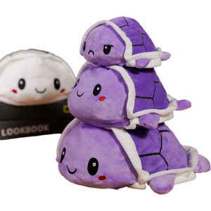 ของเล่นศิลปะรูปเต่าและปลาหมึกแบบพับสองด้านของเล่นผ้าคอตตอนนิ่มรูปสัตว์น่ารักสร้างสรรค์แบบใหม่ของขวัญตามอารมณ์ที่แตกต่างกัน - Product Image 3