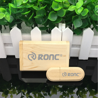 Flash Drive USB 2.0 Kayu Custom Logo Gratis Baru 4GB-128GB Kecepatan Tinggi Kapasitas Penuh