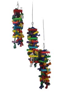TMedium and Large <strong>Parrot</strong> <strong>Toys</strong> Bird Chew <strong>Toy</strong> Colored Beads Wooden Block Wooden Post Hemp Rope Gnaw Climbing <strong>Toy</strong> - Product Image 2