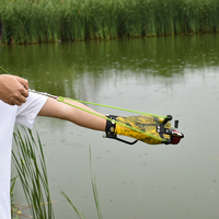 PIAOYU Lanceur Spécial de Pêche Haute Précision Puissant Outil de Tir Automatique Amusant pour Extérieur Pliable en Acier avec Élastiques pour la Chasse