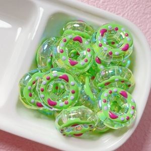 Cadenas Colgantes para Teléfono Móvil y Coche, Hechas a Mano con Cuentas de Acrílico, Plástico y Lucite, con Diseño de Donut de Niña, Multicolores, 24mm - Product Image 1