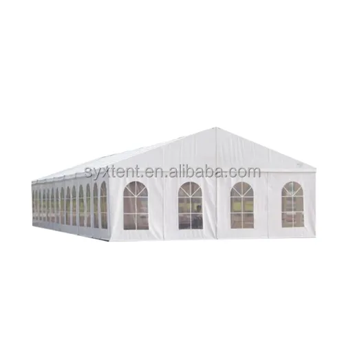 خيمة فخمة كبيرة خارجية من الألومنيوم الأبيض مع سقف من الكلوريد متعدد الفينيل مضادة للماء خيمة للعرض وخيمة حفلات الزفاف